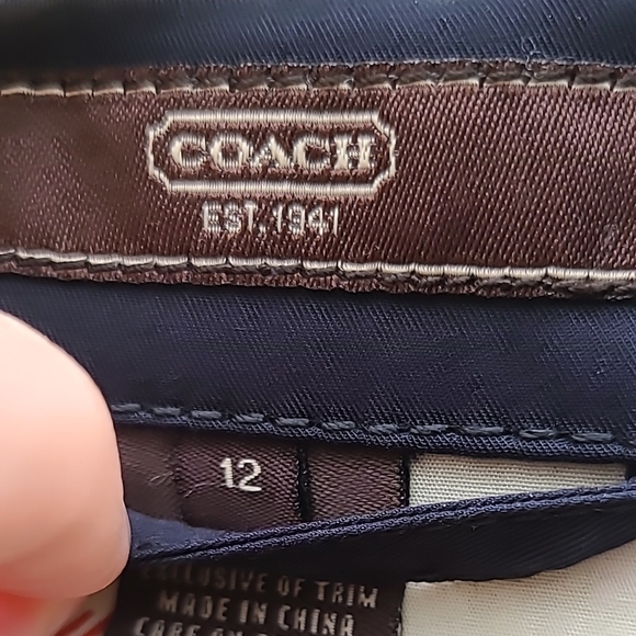 Coach Navy and Gold Women's Spring/Rain Jacket - Picture 6 of 6